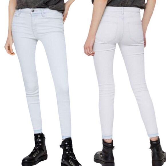 All Saints Denim - ALLSAINTS Grace Released-Hem Cropped Skinny Jeans in Bleach Indigo!